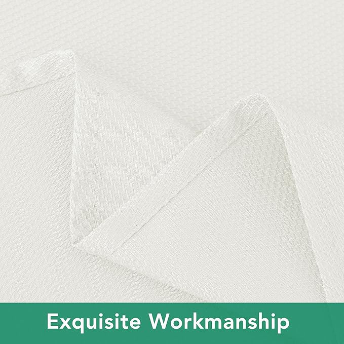 Biscaynebay Textured Fabric Tablecloths 70x120 Inches Rectangular, Ivory Water Resistant Tablecloths for Dining, Kitchen, Wedding, Parties etc. Machine Washable