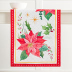 Maison d' Hermine Table Runner 100% Cotton Single Layer Table Runners 72 inches Long for Thanksgiving Christmas Decorations Home Kitchen Dining Party Wedding (Poinsettia Christmas, 14.5" x 72")