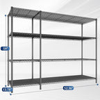 52.36''W Storage Shelves Metal Shelving Unit Load 1120LBS 4 Tier Wire Shelving for Storage Rack Adjustable Garage ShelvingGHeavy Duty for Pantry Kitchen Garage,52.36Wx13.78Dx59H,2PCS