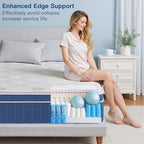 Full Size Mattress 12 Inch, Full Mattress in a Box, Hybrid Memory Foam Medium Firm Feel Individual Pocket Springs Matress, Breathable Fabric, Strong Edge Support, Fiberglass Free