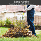 Collapsible Rake for Leaves, 30-66 inch Metal Leaf Rakes for Lawns Heavy Duty Extended Handle, 25 Tines 18" Wide Rake Garden Tools for Camping, Yard, Landscape, Pine Needle and Grass