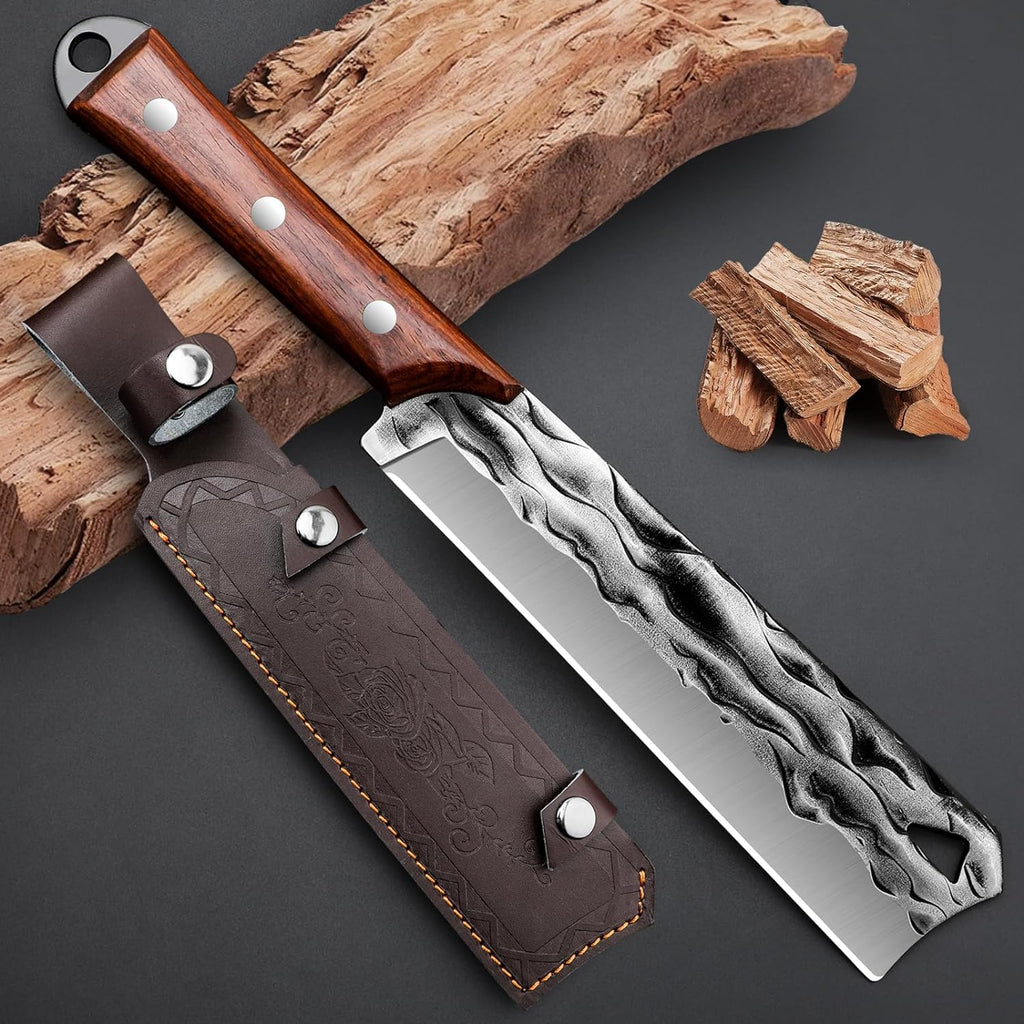 Machete with Sheath for Cutting Trees Heavy Duty, for Yard Work and for Bushcrafting Knife Sickle for Clearing Brush Garden Tools Construction Blade
