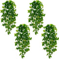 BLEUM CADE Fake Hanging Plants, 4pcs Artificial Hanging Plant, Faux Pothos Vines Hanging Plant Greenery for Wall Home Living Room Indoor Outdoor Decor (No Baskets)