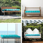 IPYNBAP Outdoor Bench Cushion, 48x18x5 Inch, Waterproof Bench Cushion for Outdoor/Indoor Furniture, Tufted Patio Bench Seat Cushion, Fade Resistant Outdoor Cushions for Porch Swing Couch, Teal Blue