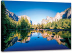 SKASNFAI Yosemite National Park Canvas Wall Art Forest Artwork Blue Lake Picture Prints Framed Home Decor for Bedroom Living Room (12x16 inch)