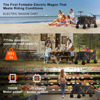 WISELD GT3 Electric Wagon Cart with 2 Seats, Dymanic Load 551LBS/Static 771LBS, All Terrain Wagon, 2 Modes, Reverse Function, Precision Steering, for Shopping, Sports, Garden, Camping