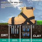 Lawn Aerator Shoes for Grass - Pre-Assembled Grass Aerator Shoes for Lawn - Soil Yard Aerator Tool for Aerating Patio Garden, Black