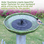 Solar Fountain Ceramic Bird Bath,Birdbaths for Outdoors,Outdoor Fountain Bird Bath,Garden and Home Décor