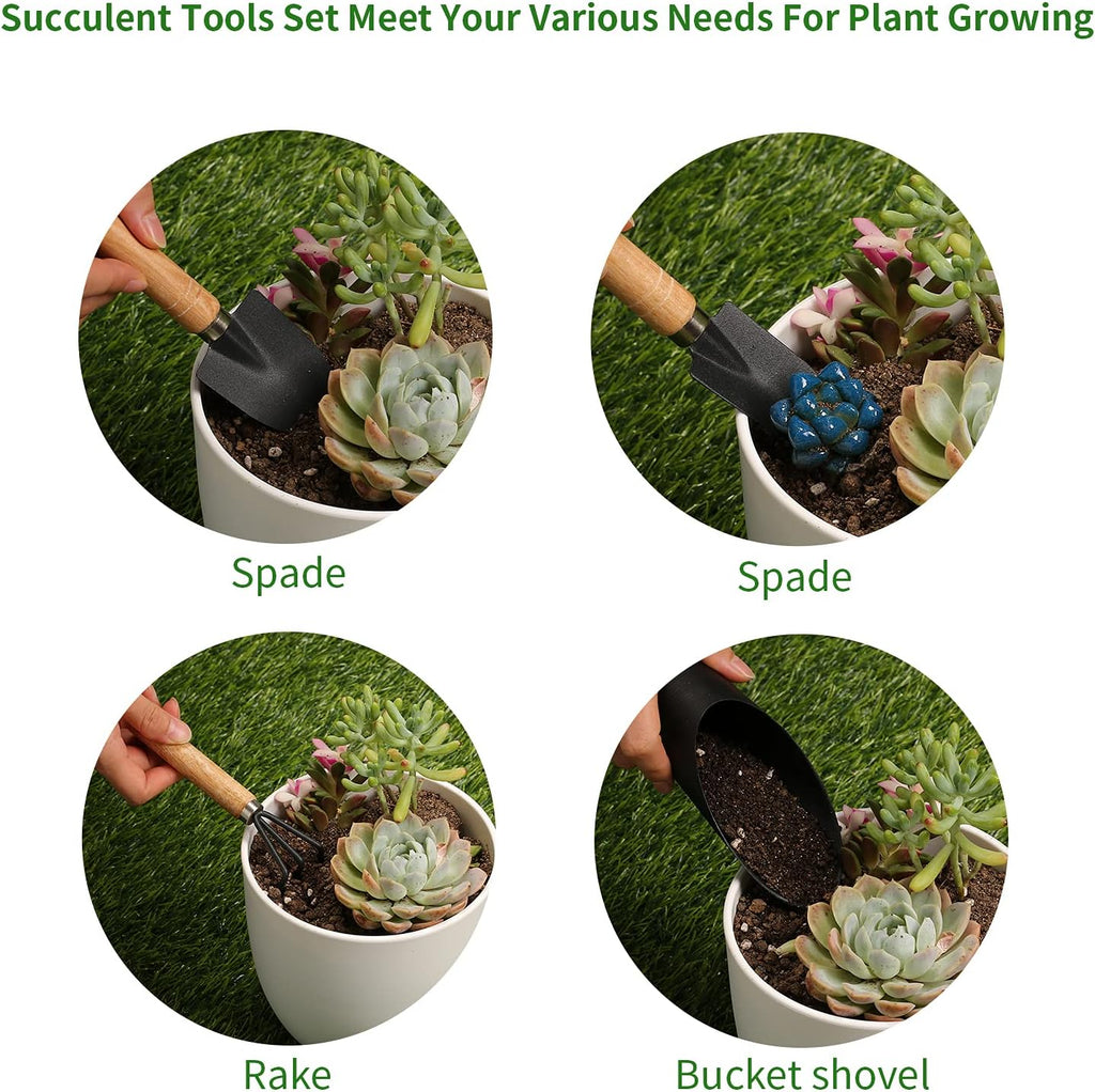 5Pcs Succulent Tools, Mini Garden Tools,Plant Potting Mat as Plant Accessories,Succulent Gardending Hand Tools Kit for Seedling Soil,Caring Succulent,etc,Gifts for Woman’s Gardening work(No Flowerpot)