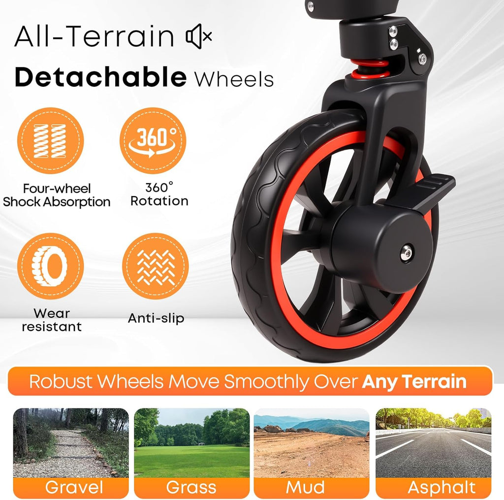 Collapsible Canopy Wagon,Large Capacity Trolley, Foldable Portable cart with Canopy, Adjustable Push/Pull Handle, Shock-Absorbing Wheels, Suitable for Shopping,Traveling-B
