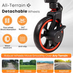 Collapsible Canopy Wagon,Large Capacity Trolley, Foldable Portable cart with Canopy, Adjustable Push/Pull Handle, Shock-Absorbing Wheels, Suitable for Shopping,Traveling-B