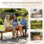 6Ft Outdoor Solid Wooden Bench, 71" Porch Bench Outdoor Backless Garden Bench, Long Outdoor Narrow Wood Bench for Deck Patio Entryway,Bears 900 pounds