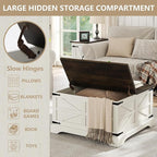 Furnideco Farmhouse Lift Top Coffee Table, Square Wood Center Table with Large Hidden Storage Compartment for Living Room, Rustic Cocktail White Modern Table with Hinged Lift Top, Brown Top