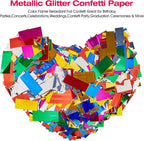 Metallic Glitter Confetti Paper - Flame Retardant Foil Confetti for Parties, Concerts, Weddings & More (1.1)