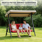 Porch Swing Cushions,Outdoor Cushions 3 Seater Replacement with Backrest, Waterproof Thickened Bench Cushion with Ties for Porch, Patio,Outdoor, Backyard and Garden (Orange 40 * 40 in)