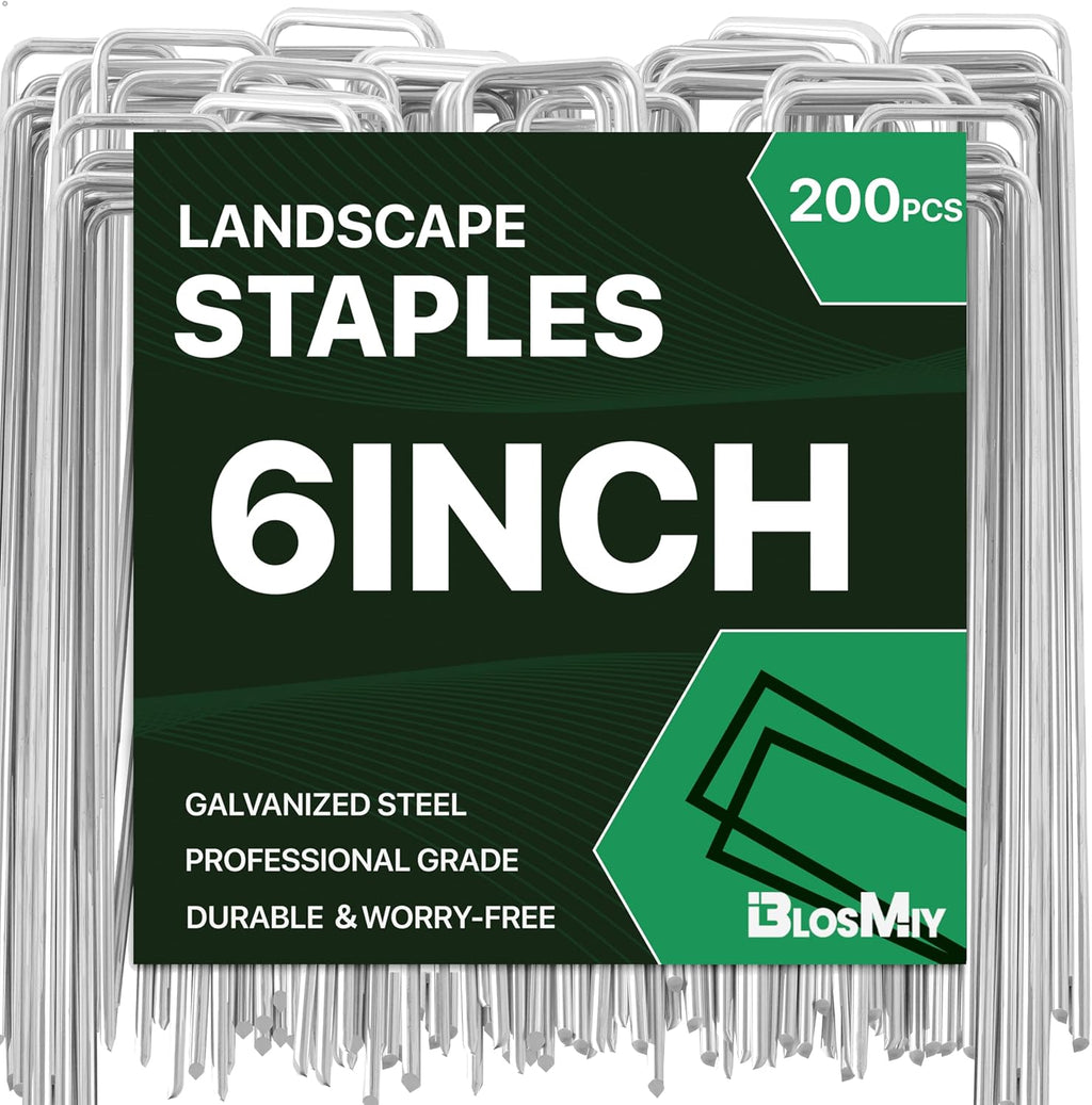 Landscape Staples 6inch,11Gauge Galvanized Lawn Staples, Sturdy Garden Stakes for Effortlessly Securing Weed Barrier Fabric,Ground Stabilization, and Tackling Outdoor Yard Work,Decorations