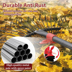 76 Inch Rake for Leaves, Adjustable 18 Metal Tines with Expandable Head Garden Rakes for Lawns Heavy Duty Metal Rake for Leaves Yard Gardening Grass Outdoor Debris