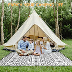Outdoor Rug Waterproof 8x10 ft, Reversible Outdoor Plastic Straw Rug Patio Rug, RV Rugs for Outside, Outdoor Carpet for Patio Camping Deck Balcony Backyard, Black & Gray