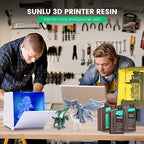 SUNLU 3D Printer Resin 1kg, Fast Curing Standard 3D Resin for LCD DLP SLA 3D Printers, 395 to 405nm UV Curing 3D Printing Liquid Photopolymer Resin, Low Shrinkage, High Precision, 1000g, Clear