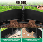 Landscape Edging - 100FT 4IN Garden Edging Border with 150 Stakes, No Dig Lawn Edging for Landscaping for Garden Bed, Yard, 0.15" Thick Flower Bed Border Edging with Connector for Outdoor