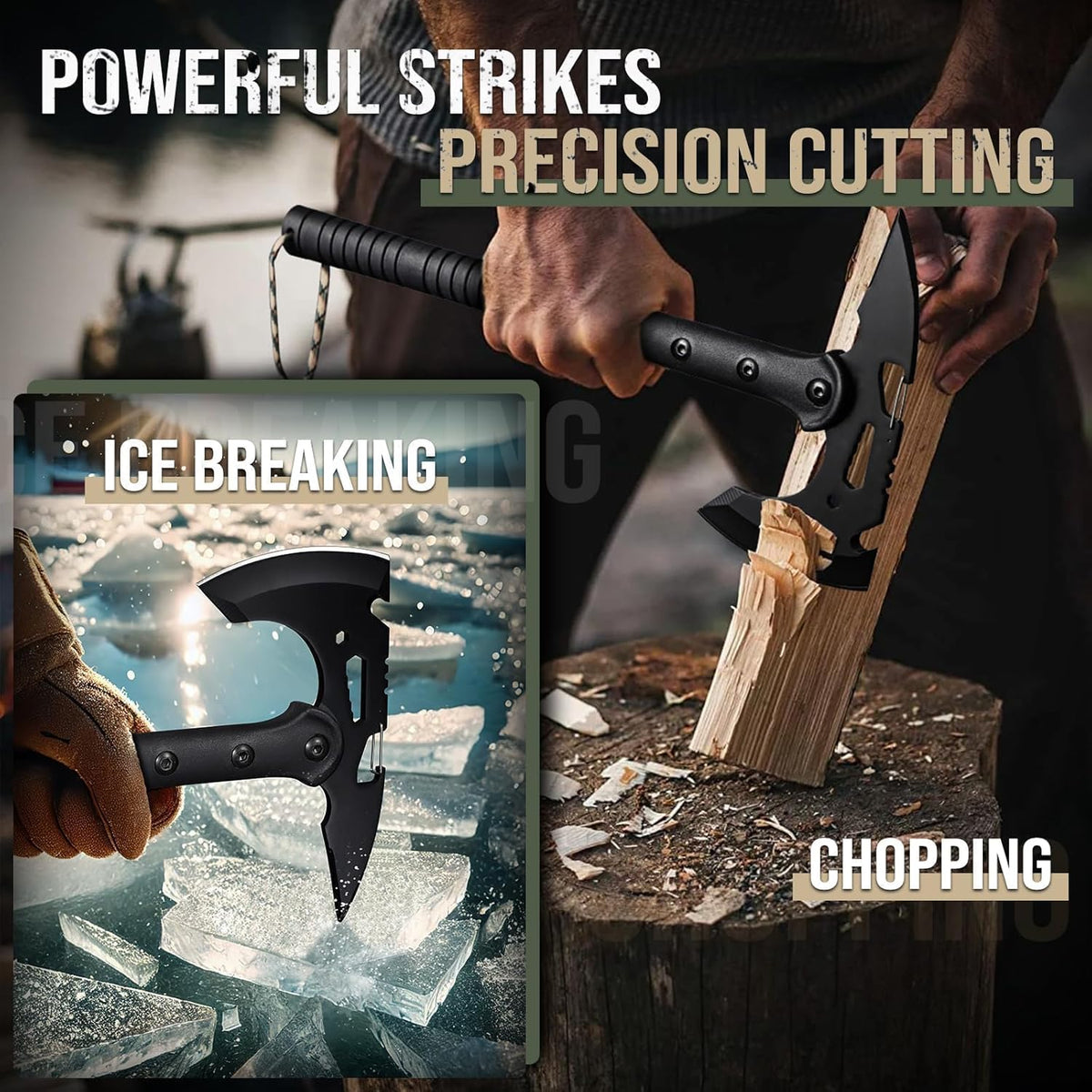 Freelander Hatchet, Sharp Outdoor Axe, Portable Camping Axe with Clip and Sheath, Durable Hatchet for Camping, Hiking, and Outdoor Use with Comfortable Handle