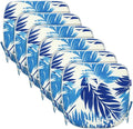 SleepMan Outdoor 17"x16" Chair Cushions with Ties Set of 6, Water Resistant All Weather U-Shape Seat Pads for Patio Garden Furniture Indoor Fade Resistant Patio Cushions (Blue Bamboo)