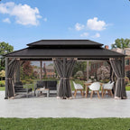Covered Outdoor Gazebo Mosquito Netting Replacement Universal 6-Panel Sidewalls 12' x 24', Outdoor Gazebo Mosquito Nettings with Double Zipper, Replacement for Patio Canopy, Garden (Mosquito Net Only)