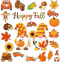 25 Pieces Happy Fall Magnets Gnome Pumpkin Fridge Magnets Fall Theme Car Refrigerator Decals Holidays Magnetic Stickers Autumn Leaves Acorn Thanksgiving Harvest Decoration