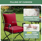Summsun Outdoor Cushions for Patio Furniture, Double-Sided Waterproof Backrest and Seat Cushion Set with Removable Cover, 19 x 19 Inch, Red, Set of 4