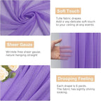 Wokceer Lavender Purple Wedding Arch Draping Fabric Backdrop 3 Panels 28.7" X 20FT Sheer Drapes Fabric for Wedding Arbor Ceremony Party