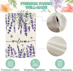 Baccessor Spring Summer Welcome Floral Garden Flag 12.5 x 18 Inch Double Sided Burlap Lavender Purple Flower Farmhouse Easter Small Yard Flag Holiday Seasonal Outdoor Outside Decoration
