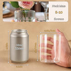 12pcs Small Glass Cylinder Vases for Centerpieces, 4 Inch Clear Flowers Vase for Wedding Decorations, Glass Hurricane Candle Holder for Home Decor Table Centerpiece