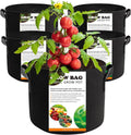 5 Pack 3 Gallon Fabric Grow Bags, Heavy Duty 300G Thickened Aeration Nonwoven Fabric Garden Pots with Handles, Planting Bag for Tomato, Potato, Strawberry, Vegetable, Fruits and Flowers