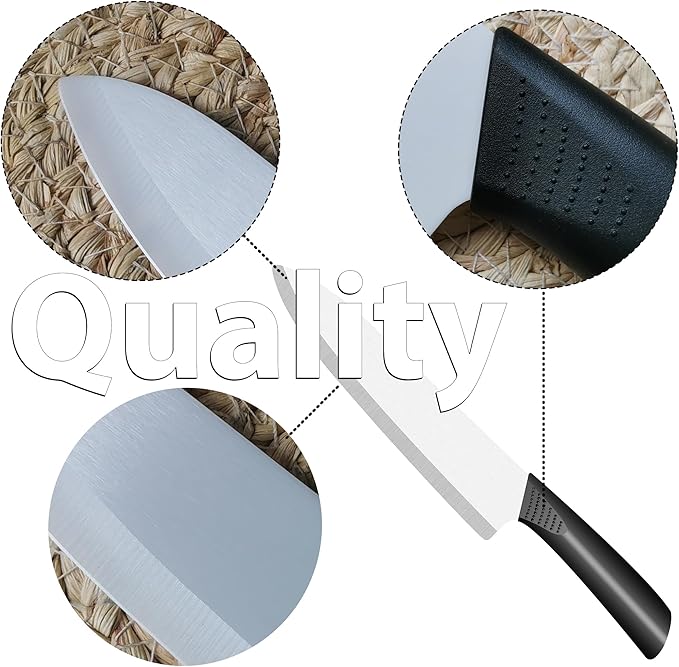 Ceramic Knife - 7 inch Chef's Knife - Light, Precise, Sharp Ceramic Kitchen Knife with Sheath Cover