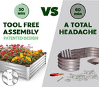 Plant & Plot Galvanized Raised Garden Beds Outdoor // 6×3×1 ft (2-Pack) Planter Raised Beds for Gardening, Vegetables, Flowers // Large Metal Garden Box // Patented Tool-Free Design (Silver)