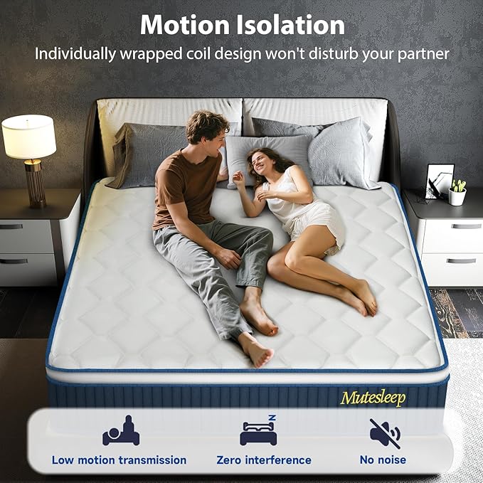 King Mattress 14 Inch, Hybrid King Size Mattress in a Box, Gel Memory Foam Mattress with Pocket Springs, Medium Firm Feel, Edge Support, Cool Sleep, Motion Isolation & Pressure Relief