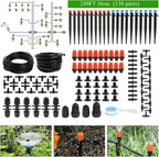 240FT Drip Irrigation System Kit, Automatic Garden Watering Misting System for Greenhouse, Yard, Lawn, Plant with 1/2 inch Hose 1/4 inch Distribution Tubing and Accessories