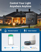 DEWENWILS 60W WiFi Low Voltage Transformer, 120V AC to 12V DC, Smart Outdoor Low Voltage Landscape Transformer with Timer, Work with Alexa & Google Home, Weatherproof for Landscape Lights, FCC Listed
