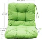 QILLOWAY Outdoor Chair Cushion for Patio Furniture, Waterproof Patio Cushions with Ties, Fade Resistant Replacement Pads for Outdoor Rocking Chairs,Green