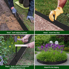 Metal Garden Edging 12" H X 40" L, 6 Pack Steel Garden Edging Border, Bendable Metal Landscaping Edging with 6 Clips for Yard Flower Bed