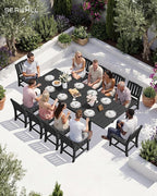 SERWALL Outdoor Dining Chairs Set of 2, All-Weather HDPE Patio Armless Chairs, Black
