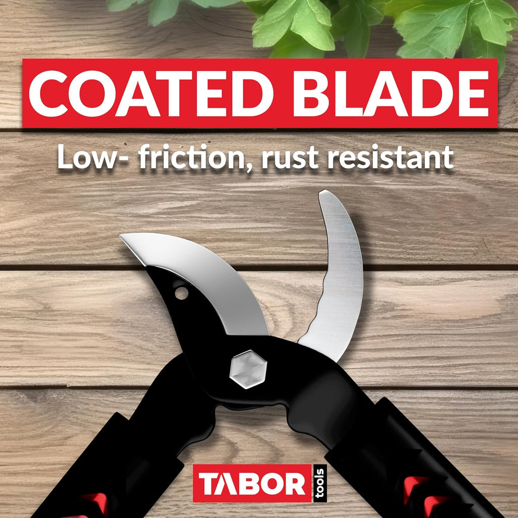 TABOR TOOLS GL18A Small Bypass Lopper, Short Bypass Tree Trimmer, Chops Branches with Ease, Branch Cutter with 1.25 Inch Clean Cut Capacity.
