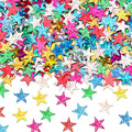 MARFOREVER Rainbow Star Confetti, Glitter Star Confetti Birthday Scatter Table Centerpiece Metallic Sequin Sprinkles Stars for Baby Shower Wedding Christmas Valentine Party Decorations