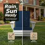 Outdoor Chair Cushions 20x20, Water-Resistant & Fade-Resistant, Patio Furniture Lawn Dining Chair Seat Replacement with High Back, Ties Zipper, Removable Cover, Set of 6, Navy Blue