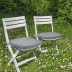 SleepMan Outdoor 17"x16" Chair Cushions with Ties Set of 6, Water Resistant All Weather U-Shape Seat Pads for Patio Garden Furniture Indoor Fade Resistant Patio Cushions (Light Grey)