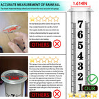 Rain Gauge outdoor, Upgraded Accurate Rain Gauges Outdoors best rated, Thickened Transparent Plastic Rain Measure Gauge for Yard, Adjustable Height Large Rain Measuring Tool for Garden, Easy to Read
