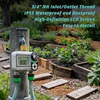 QUOBAS Brass Sprinkler Timer, Programmable Water Hose Timer for Garden Hose Faucet with Waterproof LCD Screen, Rain Delay/Manual/Automatic Irrigation Watering System for Garden, Lawn, Yard - 2 Zone