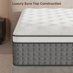 Mattress King Size, Medium Firm 14 Inch Mattresses with Extra Lumbar & Shoulder Support, Hybrid Mattress King with Gel Memory Foam Pain Relief - Fiberglass Free - No Odor - 365 Night Trial