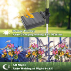 Solar Flower Lights-2 Pack Solar Garden Lights, Outdoor Waterproof Decorative Light, Butterfly Flower Garden Decor for Landscape, Pathway, Yard