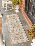 Unique Loom Outdoor Traditional Collection Area Rug - Valeria (2' 7" x 12' 2" Runner, Natural/ Ivory)